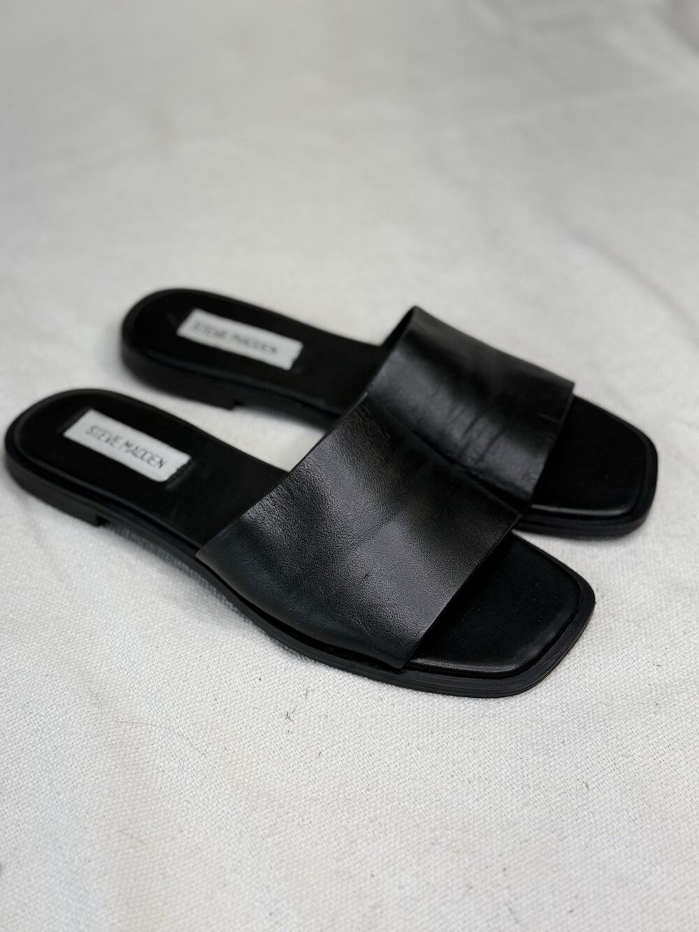 Steve Madden Women’s Lunah Black Slide Sandals, Size 7.5 M